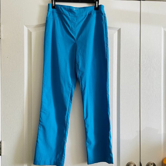 Drapers & Damons Comfort Pull-on Stretchy Blue Pants Size M - Picture 1 of 8